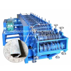 Iron Steel Handrail Pipe Roll Forming Machinery, Special Shape Steel Tube Making Machine thumbnail-1