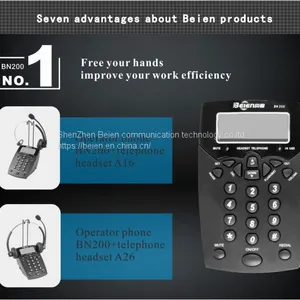 China BN200 Business Telephone + CS12 Business Telephone Headset for Call Center thumbnail-4