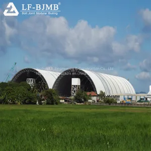 Factory Bolt Ball Space Frame Coal Storage Roofing Structure Power Plant Shed Cememt thumbnail-1