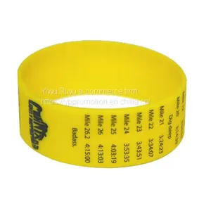 Wholesale Custom Yellow Silicone Rubber Bracelets thumbnail-1