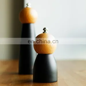 Manufacturing 2022 Wooden Kitchen Table Black Machine Stainless Steel Mill Manual Salt Pepper Grinder thumbnail-3