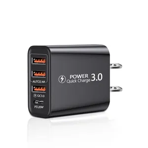 Wholesale Price 3 Ports+USB Fast Phone Charger Wall QC 3.0 USB Charger For Iphone 11 12 13 thumbnail-5