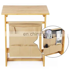 Modern Bamboo Laptop Table Bedside Laptop Table With Storage Bag thumbnail-5