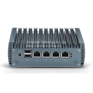 Fanless Embedded Mini PC 4 LAN Dual 4K HDMI/DP Display Intel Celeron N4000 Duol Processor Desktop Computer for Office/Business thumbnail-3