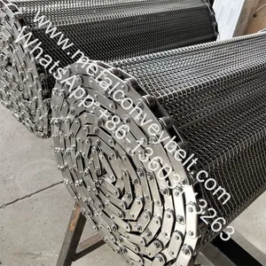 Stainless Steel 304 316 310 Chain Driven Wire Mesh Belt for Meat Biscuit Food Industry thumbnail-5
