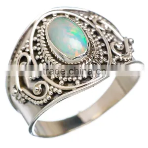 Ethiopian Opal RING ,925 Sterling Silver Jewelry Wholesale,WHOLESALE SILVER JEWELRY,SILVER EXPORTER,SILVER JEWELRY FROM INDIA thumbnail-1