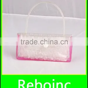 Eco Jelly Wholesale Vinyl Tote Bag Pvc Hand Bags With Button thumbnail-1