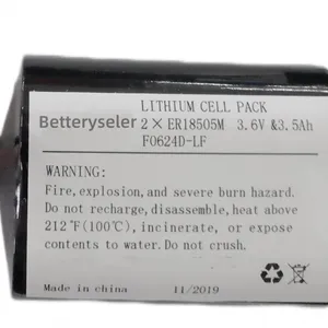 Visonic Powermax Bell Box Battery For MCS-740 Pack of 2 (2pcs 7Ah PACKS) for Visonic Siren MCS-740 SR-740 PG2 PowerMax Bell (ER18505M, 3.6V&7AH Cells) thumbnail-2
