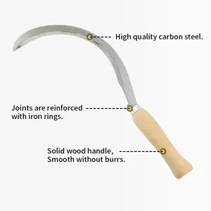 OEM Farming Sickle Farmers Sickle Sickle Farming Tool for Crop Harvest Grass Cutting and Rural Market Supply thumbnail-1