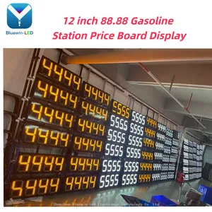 LED Gas Price Sign Board Outdoor Digital Number Display IP65 Stainless Steel WiFi Remote Control for Petrol Station