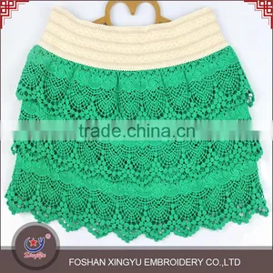 Factory Price Custom Net Designs Scalloped French Beautiful Green Hot Girls Short Skirt Supplier's Choice thumbnail-1