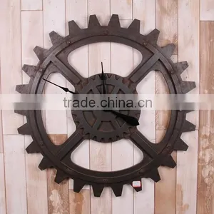 Industrial Style Wooden Gear Wall Clock thumbnail-1