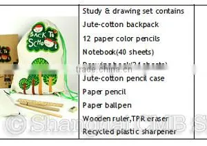 Fashionable Jute & Cotton Drawstring Bags School thumbnail-4