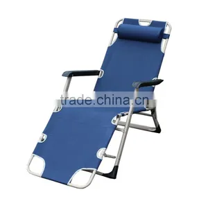 Two Use Portable Sleeping Folding Recliner Folding Footrest Beach Lounge Chair thumbnail-2