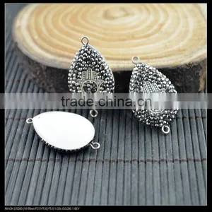 LFD-0066B Wholesale Charm Connector Beads , Palm Pattern With Crystal Rhinestone Paved Bead Jewelry Making thumbnail-1