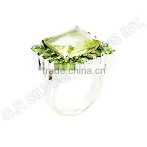 Lemon Quartz Rings Sterling Silver,engagement Ring Jewelry Peridot Gemstone thumbnail-4