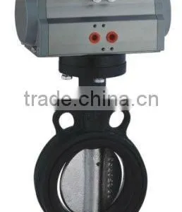 Pneumatic Butterfly Valves in Wafer and Flanged Type With Rack and Pinion Pneumatic Actuator,actuated Valves thumbnail-1