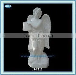 Garden White Marble Life Size Angel Statue thumbnail-1