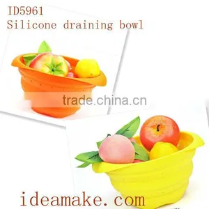 Silicone Draining Bowl As Seen On TV 2013 New Arrival Products Retractable Bowl Basket thumbnail-1