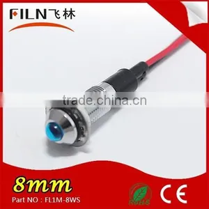 Wenzhou FILN White Lamp 8MM Metal 12V DC Led Signal Automotive Lights Manufacturers With Wire thumbnail-3