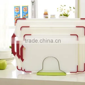 3PCS Square Double Thickness Colorful Large Plastic Square Cutting Board Set For Kitchen Non Silp Chopping Board thumbnail-2