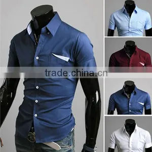 Hot Sasle Embroidered Custom Design Slim Fit Shirt for Man Quality Choice thumbnail-1