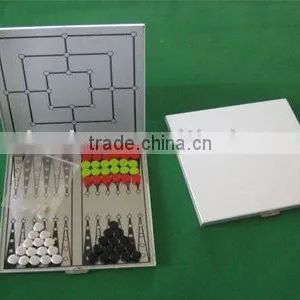 Aluminum Chess Backgammon Set With Magnetic thumbnail-1