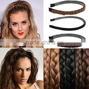 1PC Vintage Twisted Wig Headband For Women Wedding Hair Bands Hairband Plaited Braided Hair Accessories thumbnail-1