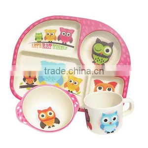 Eco Bamboo Fiber Kids Dinnerware Set-Car Design thumbnail-2