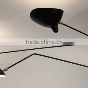 Replica Serge Mouille Three Curved Arms Ceiling Lamp Chandelier thumbnail-4