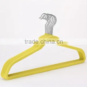 Flocked Clothes Hanger With Shoulder Pads HM-010 Quality Choice thumbnail-5