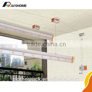 2016 New Arriving Hand Lifting Aluminum and Stainless Steel Mounted Clothes Drying Rack thumbnail-1
