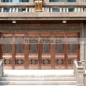 Luxury Villa Copper Door Security Entry Front Glass Bronze Door Quality Choice thumbnail-3