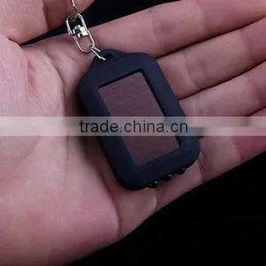 MINI 3 LED ABS Solar Power Rechargeable UV Flashlight Keychain Quality Choice thumbnail-3