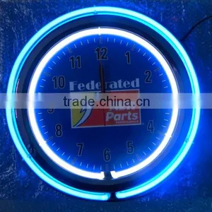 Double Neon 15 Inch or 17" Neon Clock thumbnail-1