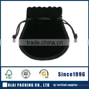 Black Velvet Pouch White Logo,gift Pouches,custom Gift Bags With Logo Quality Choice thumbnail-1