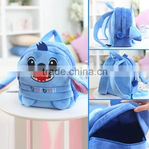 25*19cm(S)/35*28cm(L) Lovely Customzied Yellow Double-eyes Doll Plush Animal Cartoon Backpack for Children thumbnail-3