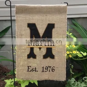 Monogrammed Garden Yard Burlap Flags Blank Embroidered Cheap Wholesale Flags thumbnail-1