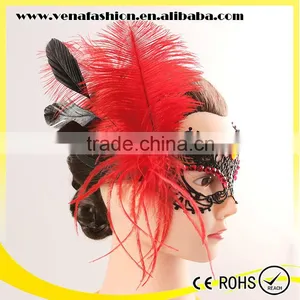 Gothic Model Feather Black Lace Mask, Lace Eye Mask thumbnail-2