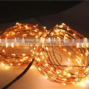 33Ft Copper LED Strings 100 LEDs Starry LED Lights LED String Light Festival Decorative LED String Lights With 5V Power Adapter thumbnail-1