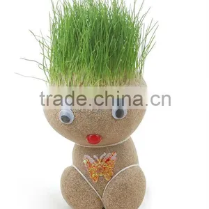 Grass Doll Grass Head Doll With Real Grass thumbnail-1