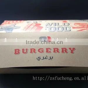 Wholesale Large Kraft Paper Food Packaging Hamburger Box Take Out thumbnail-1