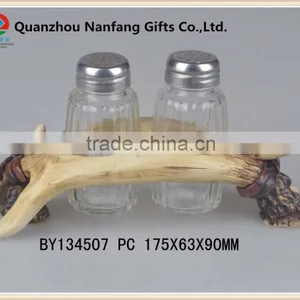 Antler Polyresin Salt Pepper Shaker Holder thumbnail-1