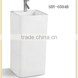 China New Design Popular Ceramic Wash Basin One Piece Bathroom Sink and Countertop thumbnail-2