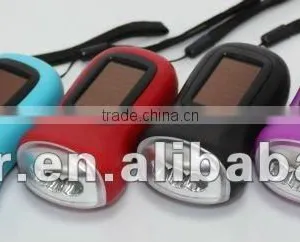 3 LED Cranking Dynamo, Solar Powered Plastic Flashlight thumbnail-1