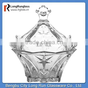 LongRun Promotion Latest Design Beautiful Candy Box Fancy Fruits Glassware With Lid thumbnail-1