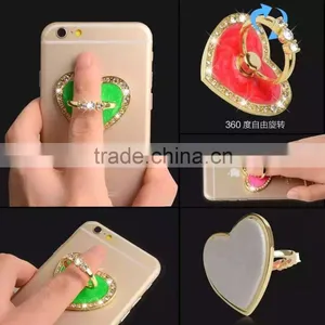 Hot Sale Mobile Phone Metal Stand Holder Finger Ring Holder, Diamonds Heart Shape thumbnail-3