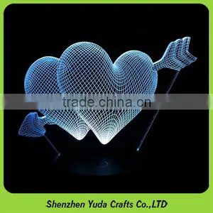 Special Modern Gift Valentine'S Gifts Cupid'S Arrow Love Heart Desktop Lamp thumbnail-3