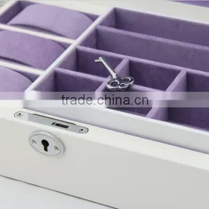 Custom High Gloss Piano Lacquer White Jewelry Wooden Box thumbnail-4