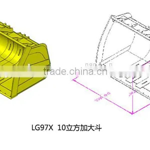 Chinese OEM High Quanlity 7Ton Bigger Bucket 10 CMB For SDLG LG978/LG979 Wheel Loader thumbnail-2